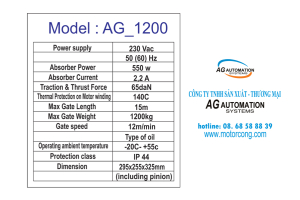 Motor cửa cổng lùa AG-1200 Motor cửa cổng lùa AG-1200
