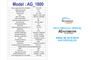 Motor cửa cổng lùa AG-1800 Motor cửa cổng lùa AG-1800