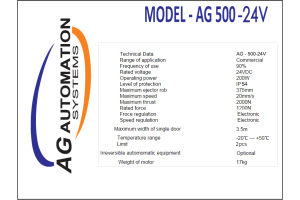 Motor cửa cổng tay đòn AG-500-24V Motor cửa cổng tay đòn AG-500-24V